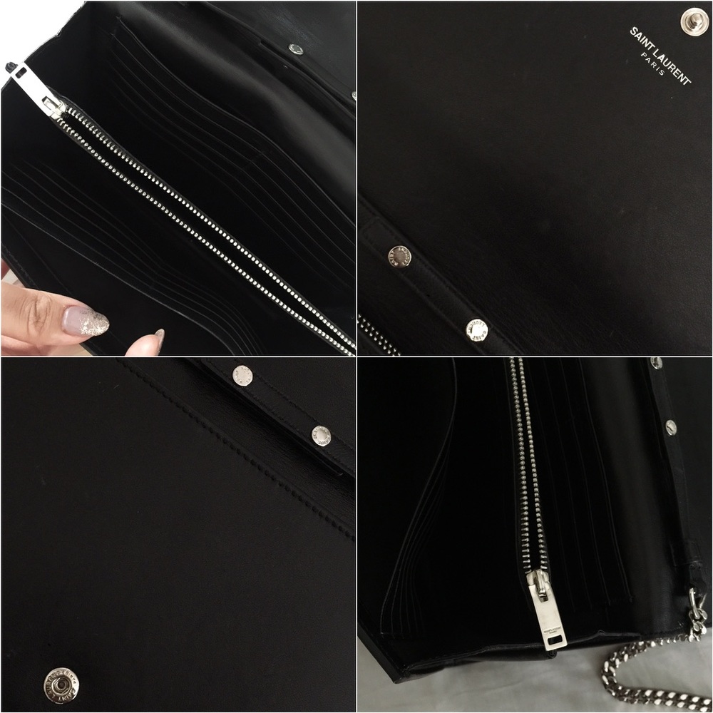 ✖️SOLD✖️ SAINT LAURENT Noir Flower Embellished WOC - Picture 6 of 8