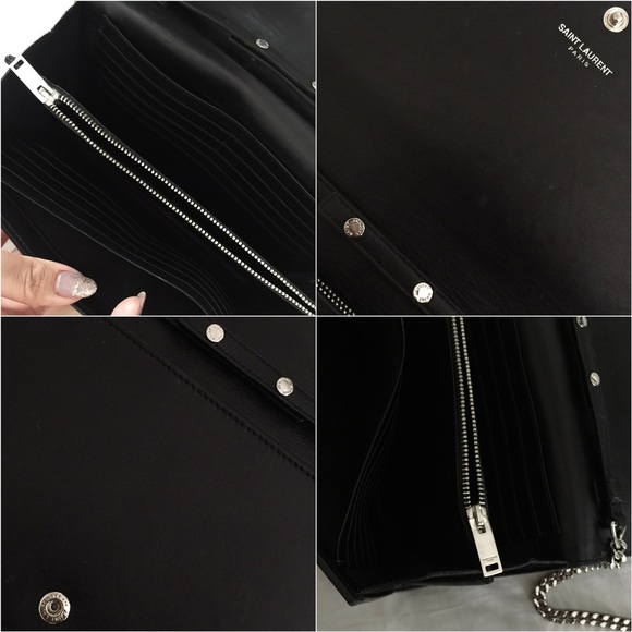 ✖️SOLD✖️ SAINT LAURENT Noir Flower Embellished WOC - Picture 6 of 8