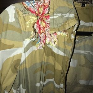 Camo button up