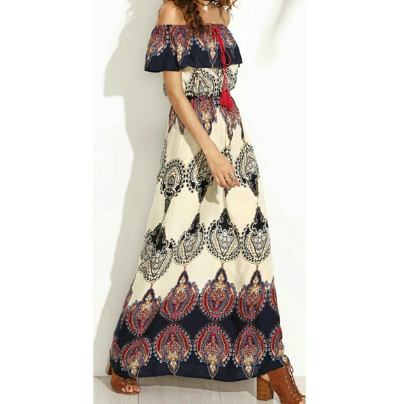 🌟LAST ONE🌟 🌿BOHEMIAN OFF SHOULDER DRESS🌿 - Picture 2 of 5