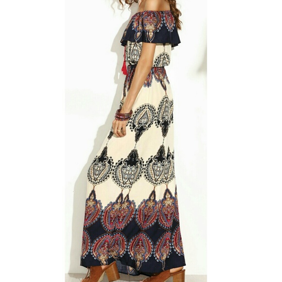 🌟LAST ONE🌟 🌿BOHEMIAN OFF SHOULDER DRESS🌿 - Picture 3 of 5