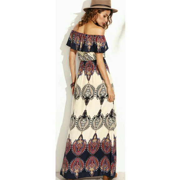 🌟LAST ONE🌟 🌿BOHEMIAN OFF SHOULDER DRESS🌿 - Picture 4 of 5