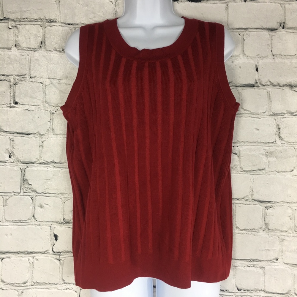 NWT 89th & Madison Plus 1X Sweater Blouse Red