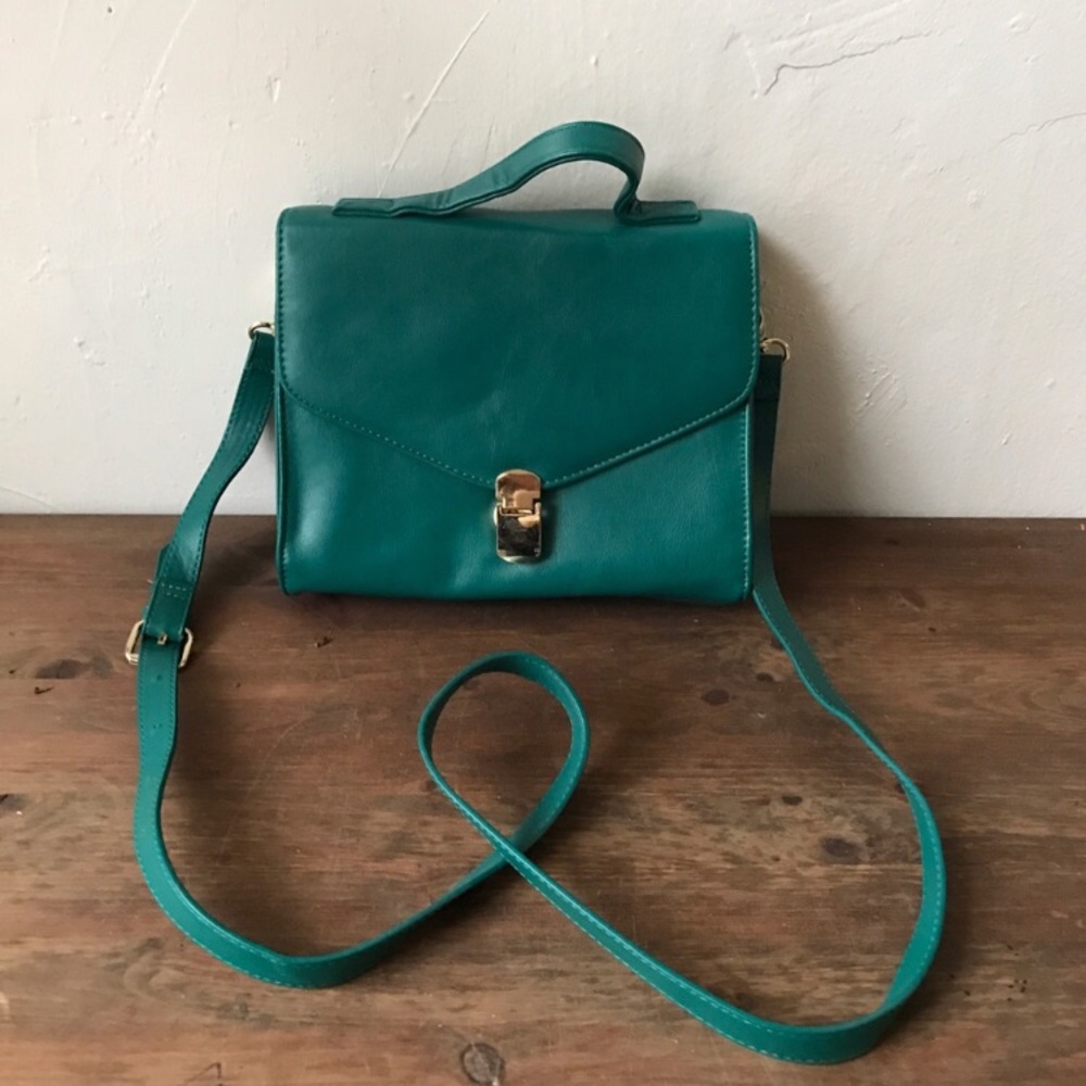 Faux Leather Turquoise Purse