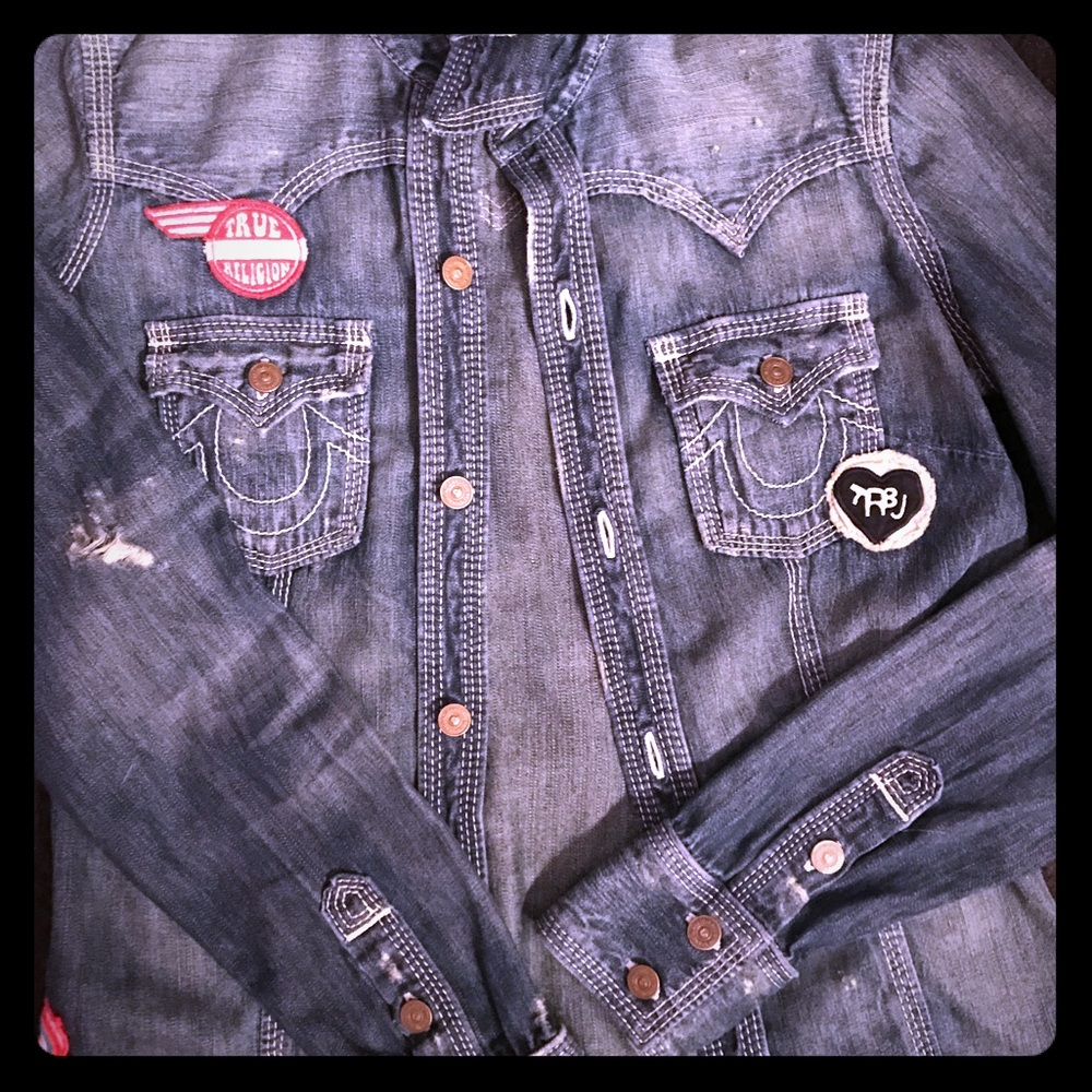 true religion denim button up