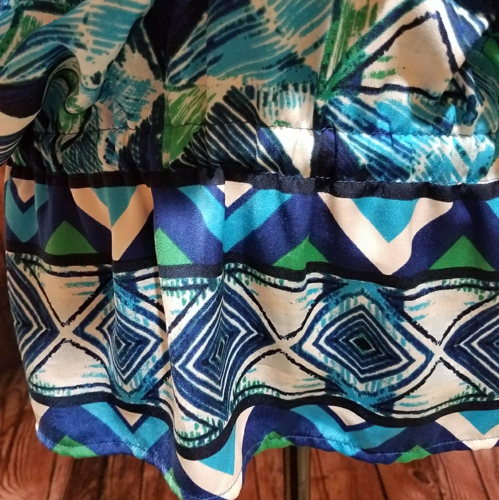 Chico's geometric print beaded tunic top - Picture 6 of 8