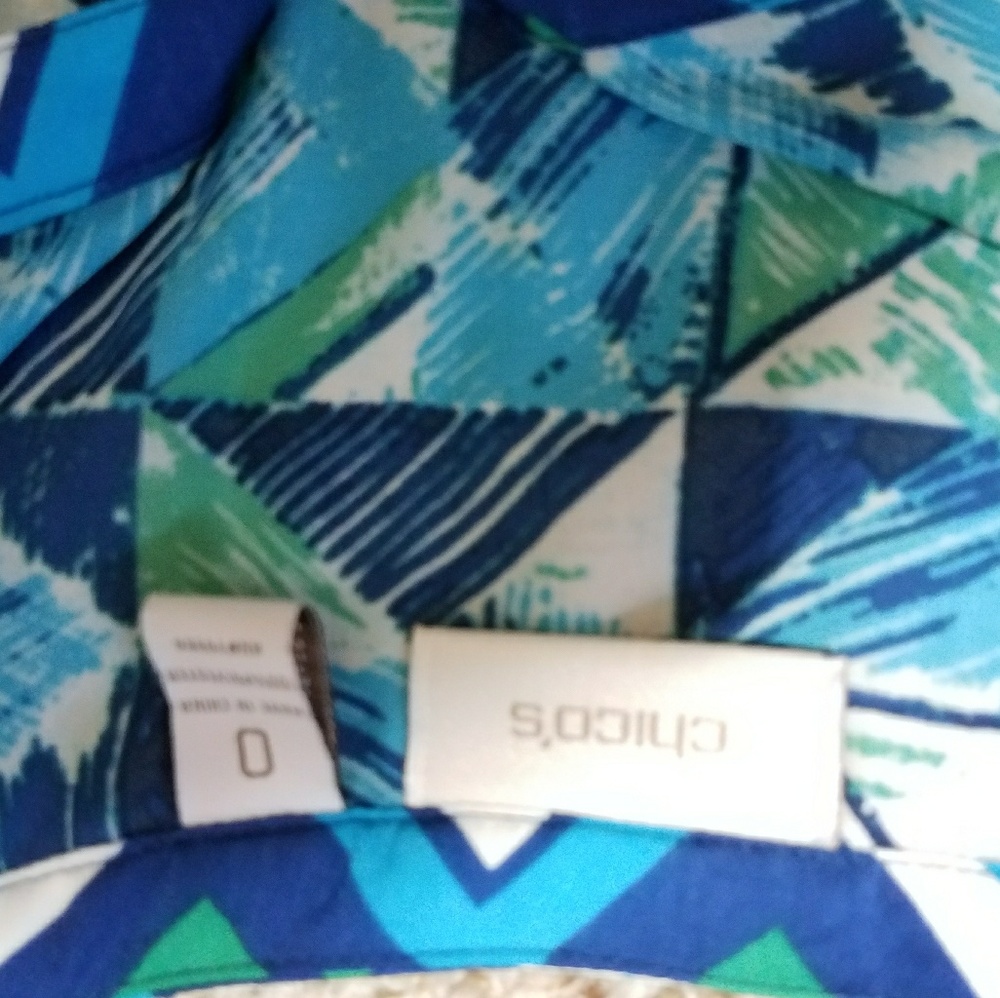 Chico's geometric print beaded tunic top - Picture 8 of 8