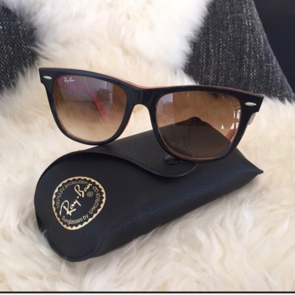 FINAL PRICE DROP RayBan Wayfarer Black w/Orange