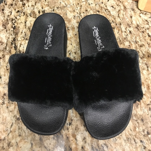 jeffrey campbell fur slides