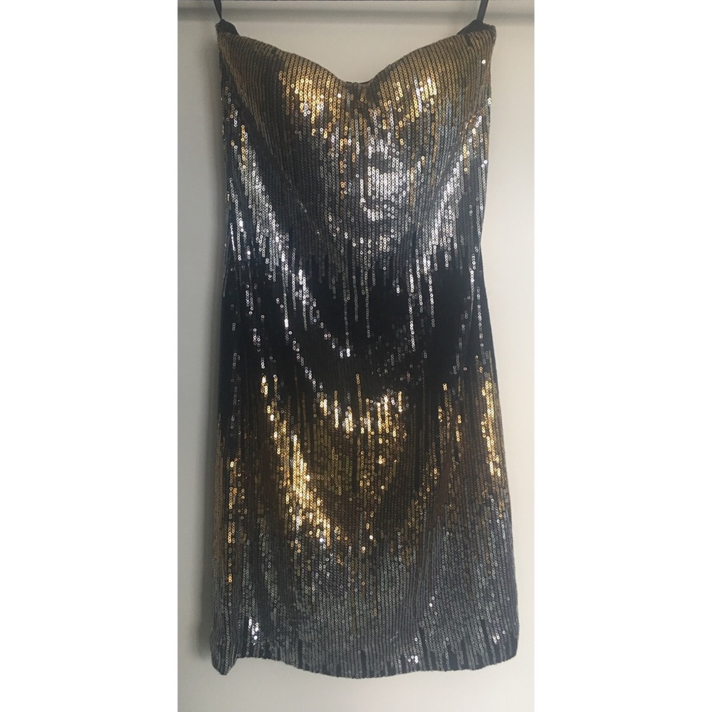 Strapless Sequins Mini Dress