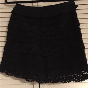 black lace mini body con skirt
