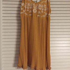 yellow spaghetti strap dress