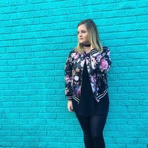 Harlowe & Graham Floral Bomber Jacket