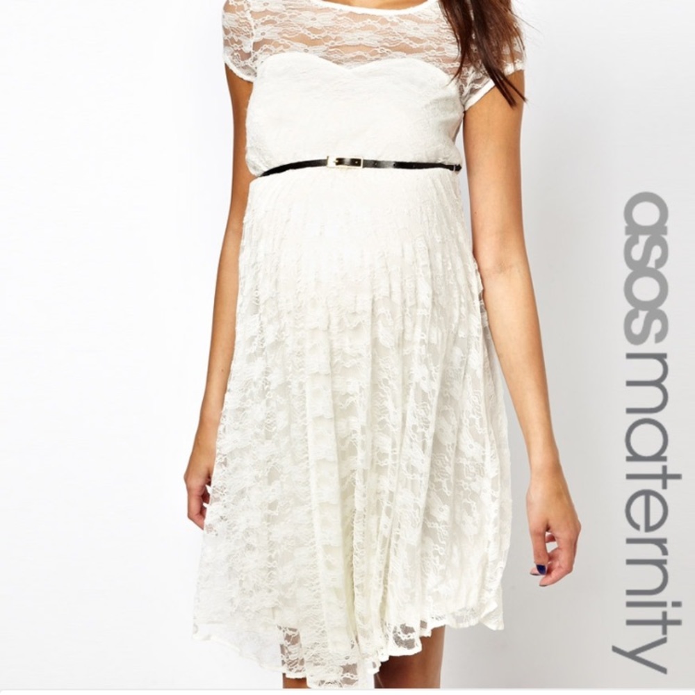 Maternity lace skater dress