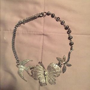 Cute butterfly, bird and dragon fly necklace