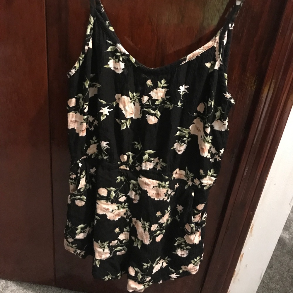 Black Floral Romper