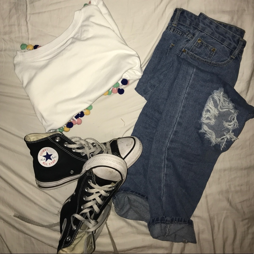 High waisted jeans