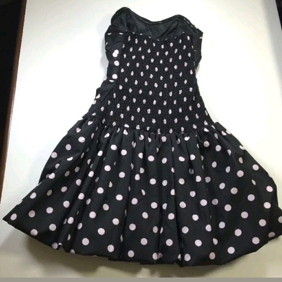 SOLD - Luella for Target Black w/ Pink Polka dots Dress - Picture 3 of 4