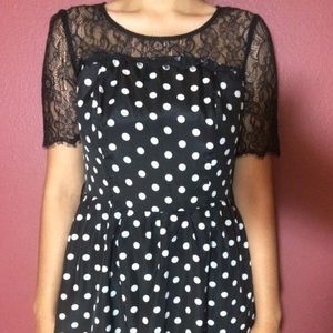 Little black polkadoted dress