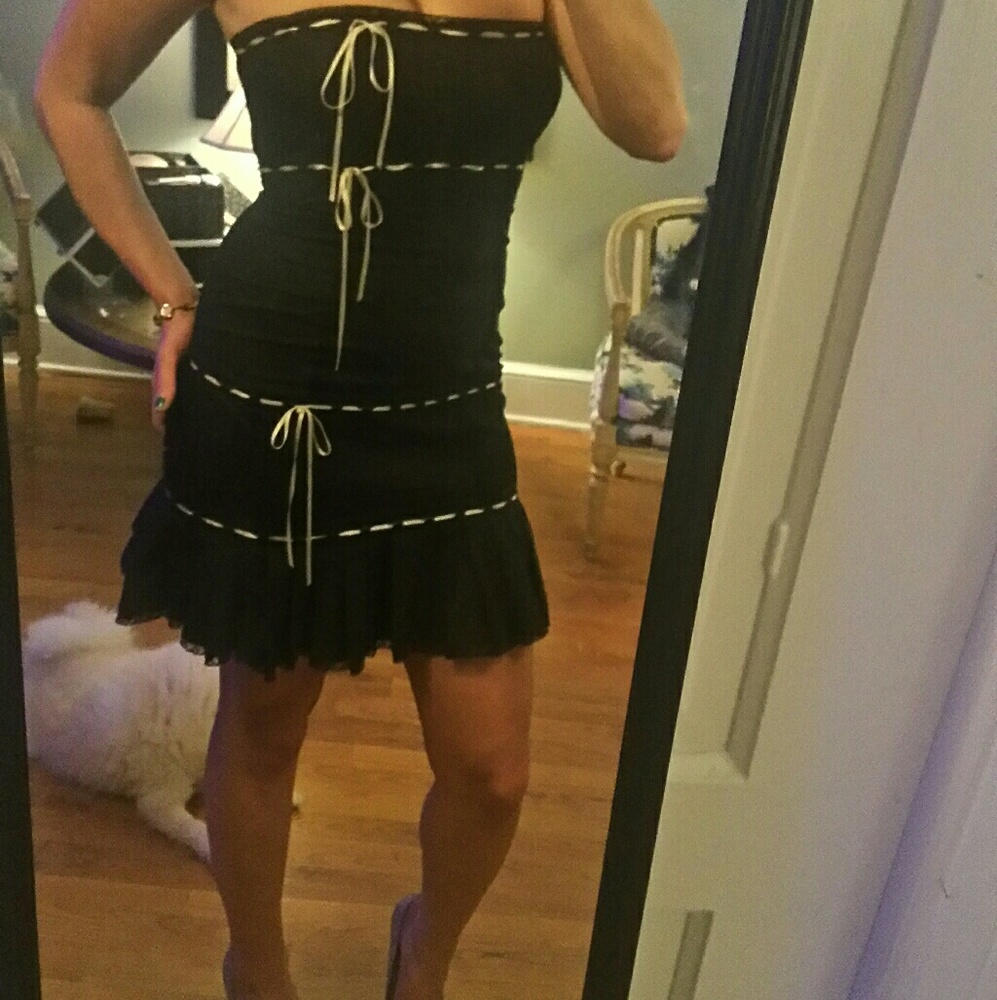 Betsey Johnson corset style black dress