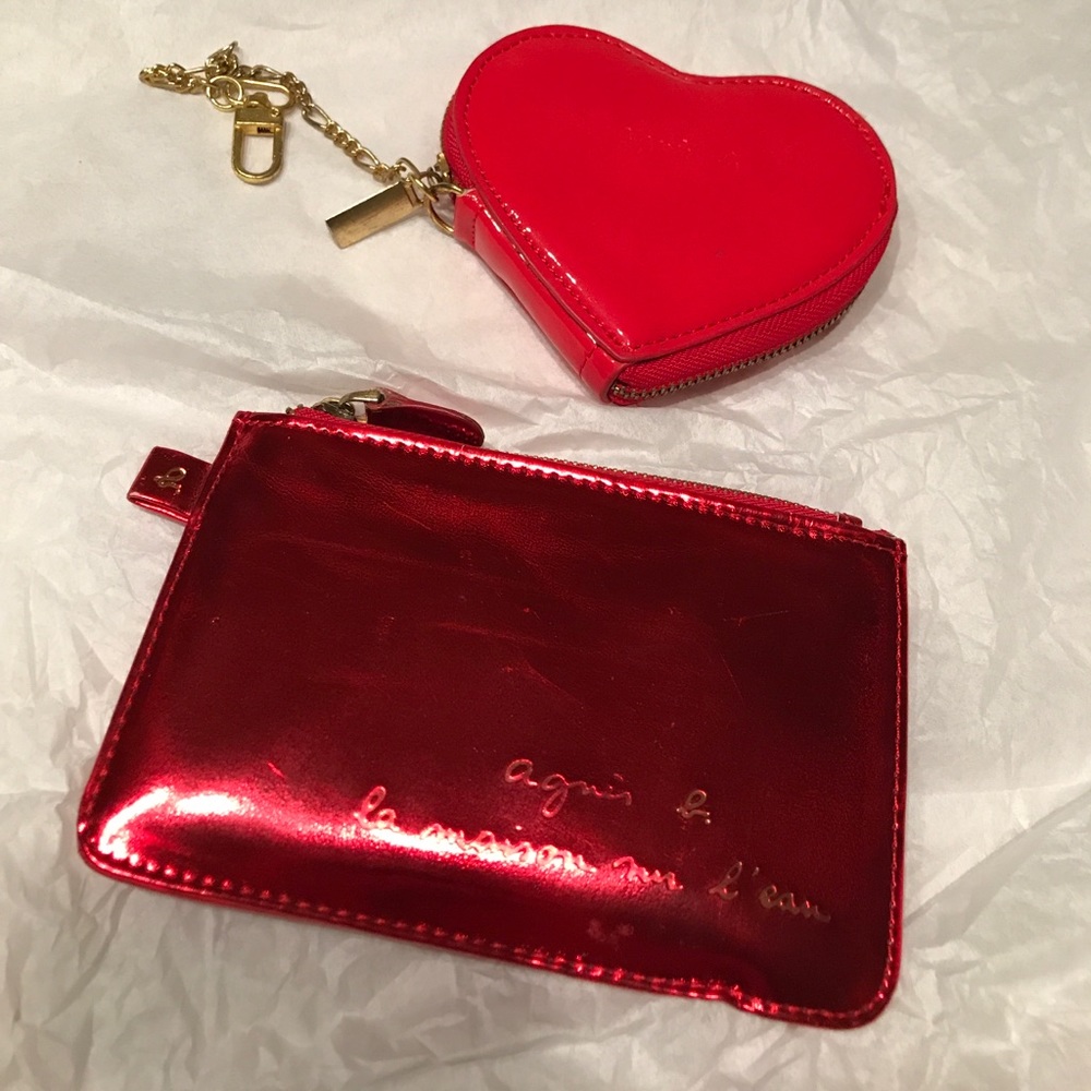 Agnes.b heart coin purse& card case