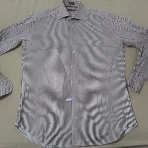 Mens Peter Millar Dress Shirt M Medium Stripes Cot