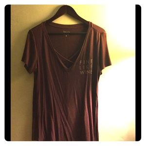 Zoe + Liv "FINE LIKE WINE" graphic T shirt