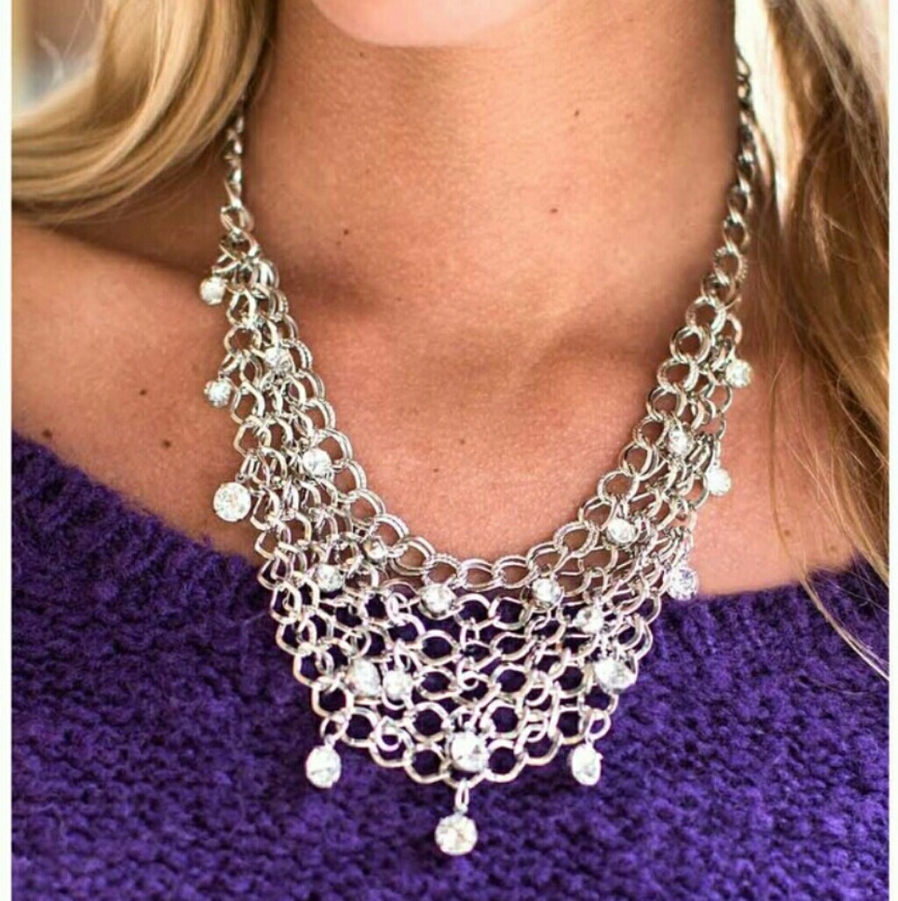 Fishing for compliments silver necklace set