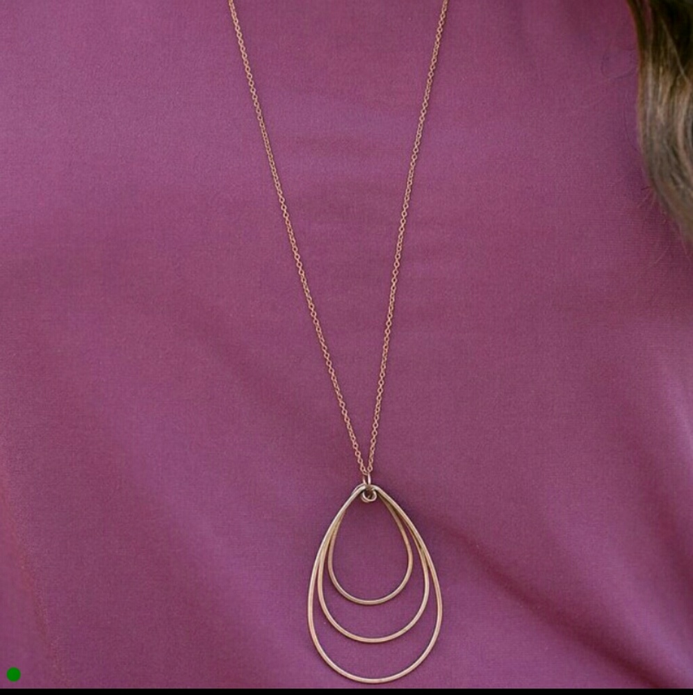 Oval copper necklace set