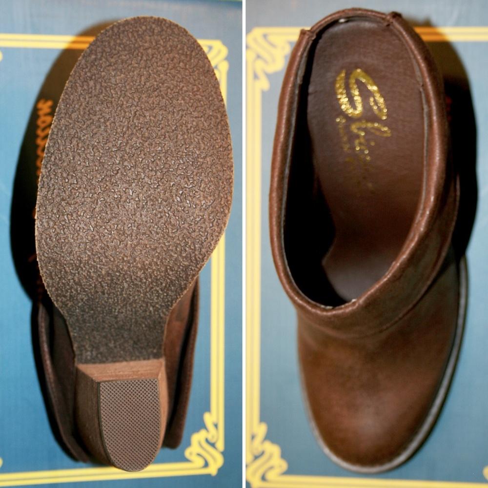 ⚡1 LEFT⚡ Burnished Leather Cuffed Mule NIB - Picture 5 of 8