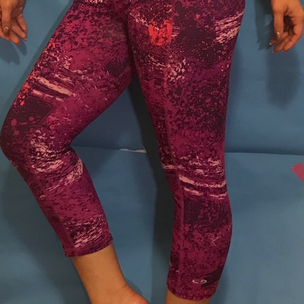 Pink mid calf yoga leggings