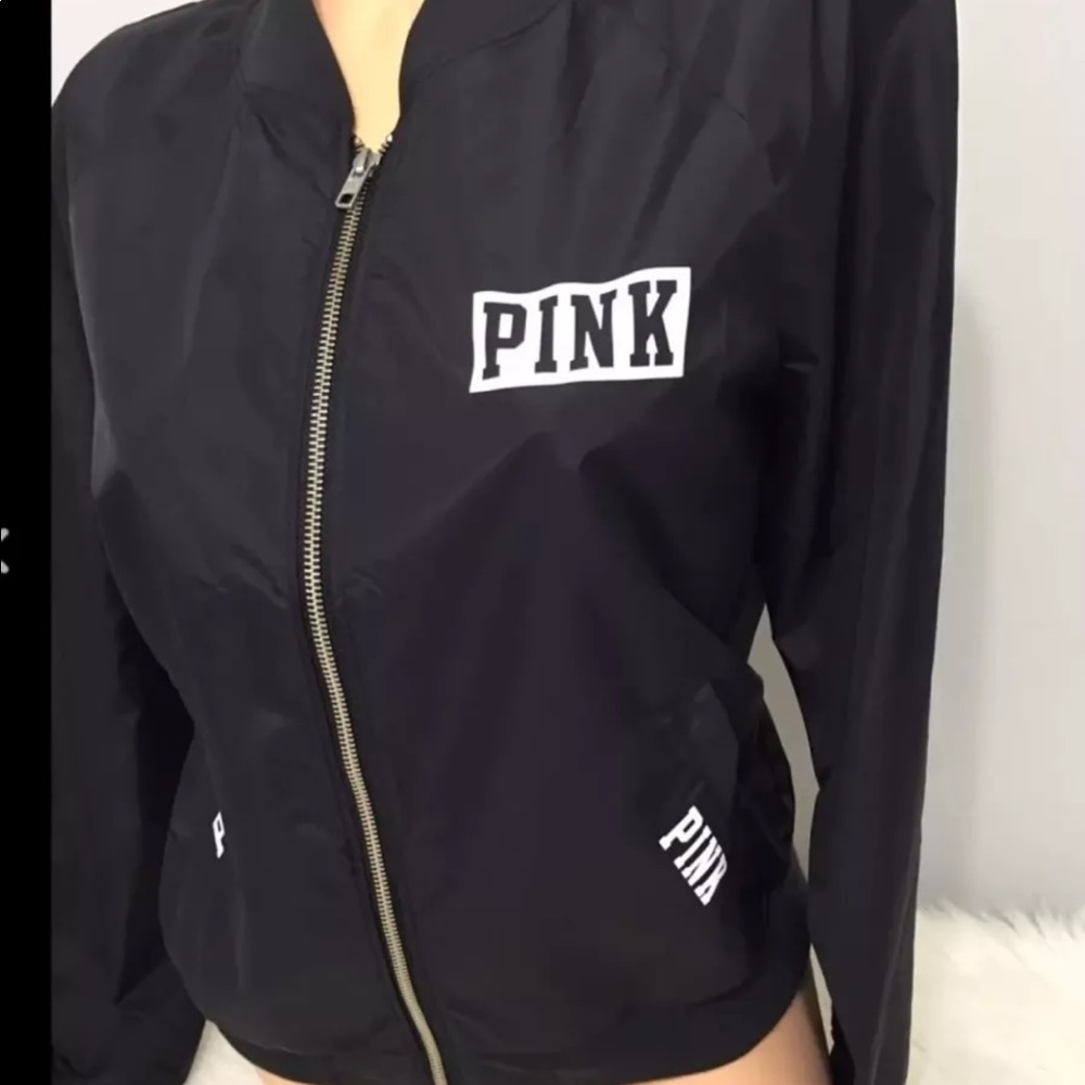 Victoria secret pink logo bomber jacket NWT Large