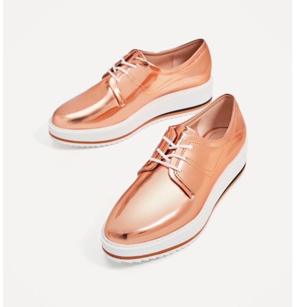ZARA METALLIC PLATFORM BLUSHER BRAND NEW