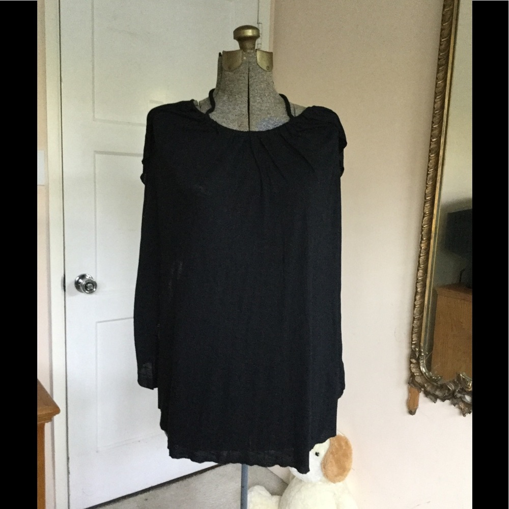 Free People Black Hi/Low Spaghetti Strap Tunic