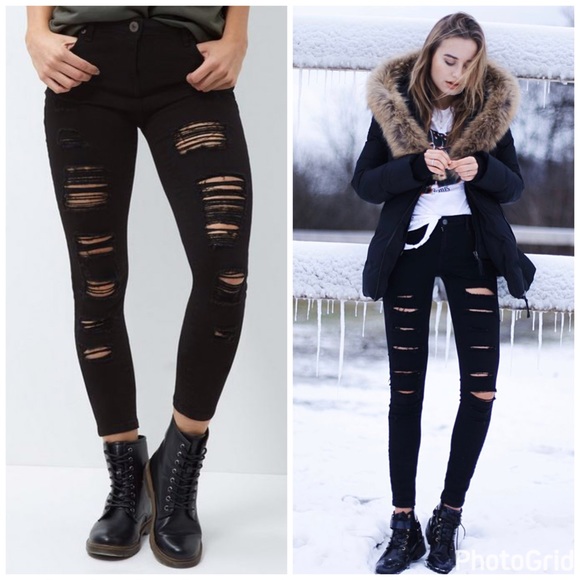 Last Pair! 💥Ripped Distressed Skinny Jeans - Picture 5 of 7