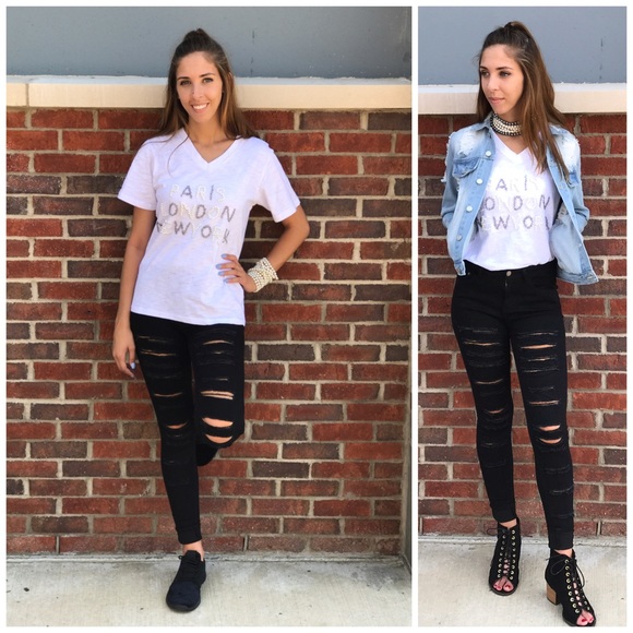 Last Pair! 💥Ripped Distressed Skinny Jeans - Picture 2 of 7