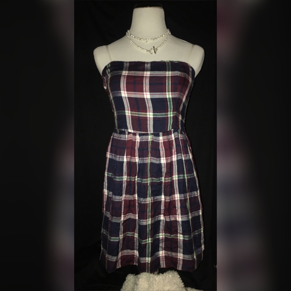 Abercrombie and Fitch Strapless Plaid Dress