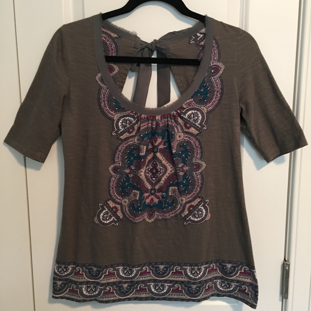 Anthro Brilliant Bowknot Tee