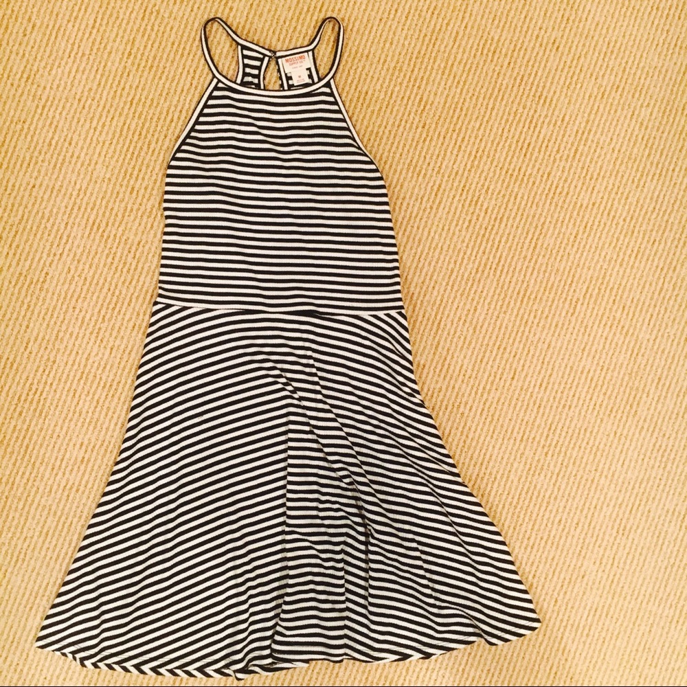 Black & white striped skater dress