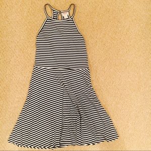 Black & white striped skater dress