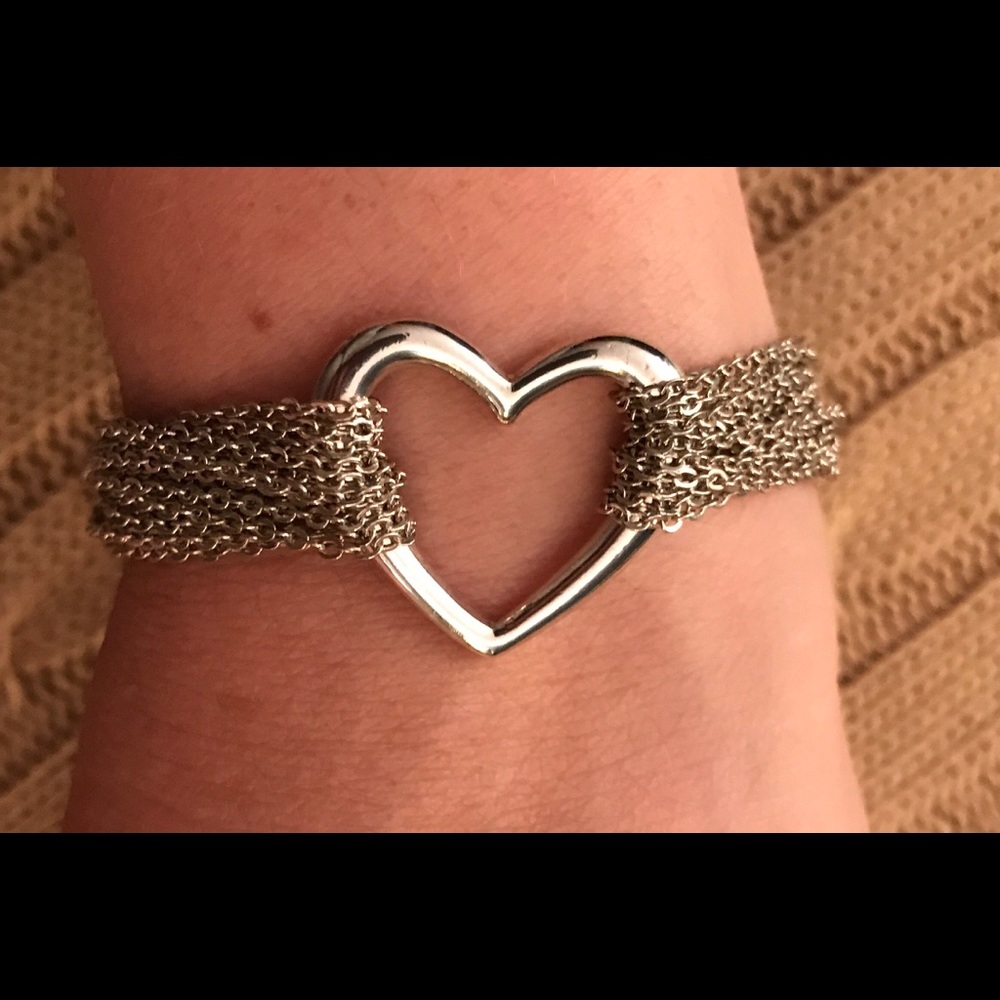 Silver plated heart bracelet
