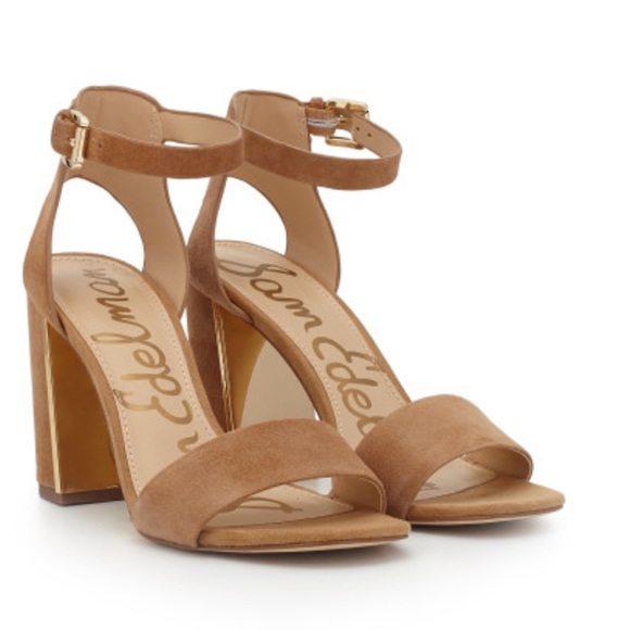 Sam Edelman Synthia Block Heeled Sandal (Tan) - Picture 2 of 5