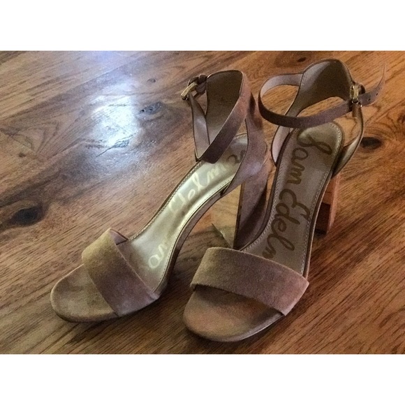 Sam Edelman Synthia Block Heeled Sandal (Tan) - Picture 4 of 5