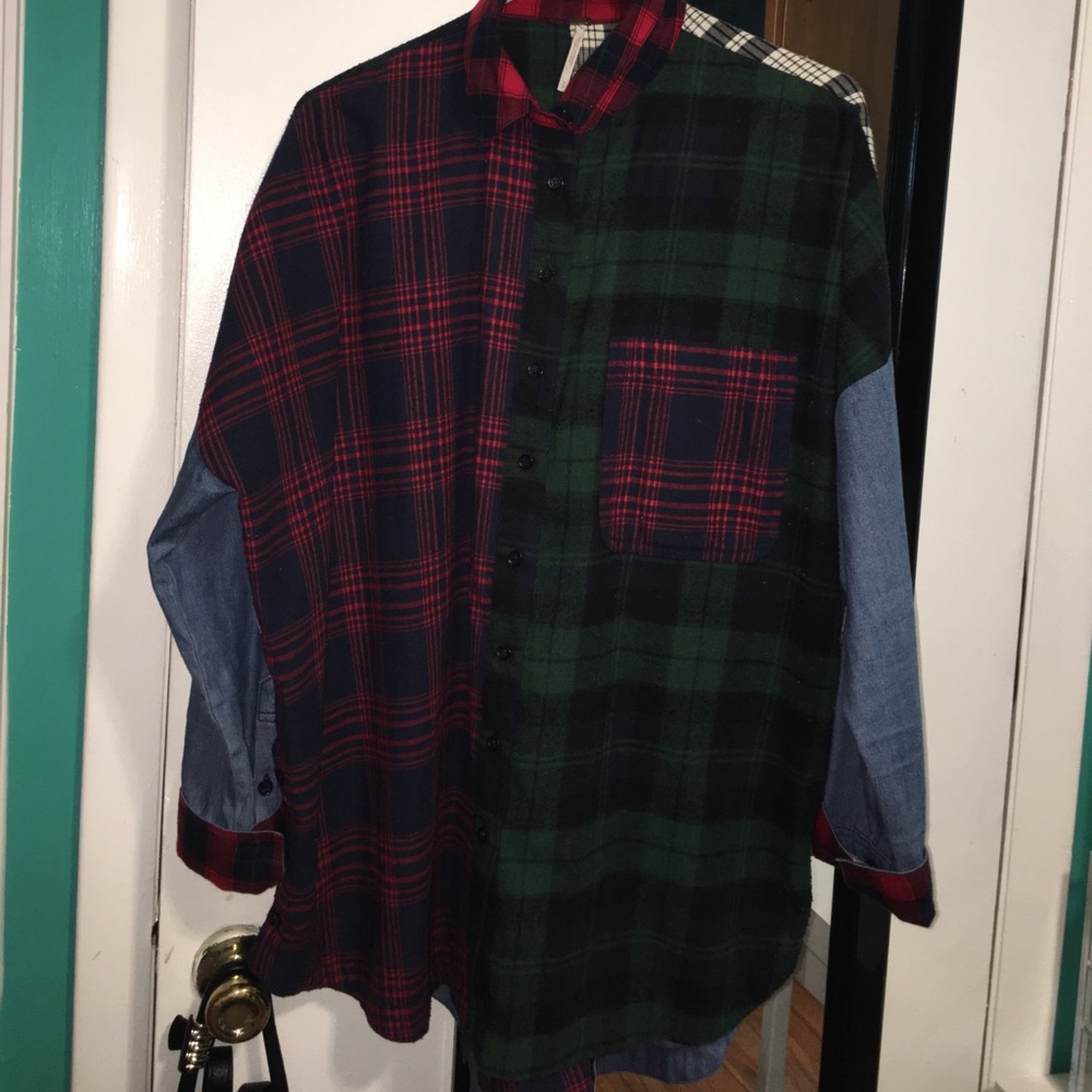 Free People - Rainbow Rays Plaid Button down