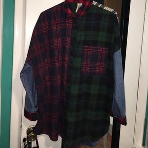 Free People - Rainbow Rays Plaid Button down