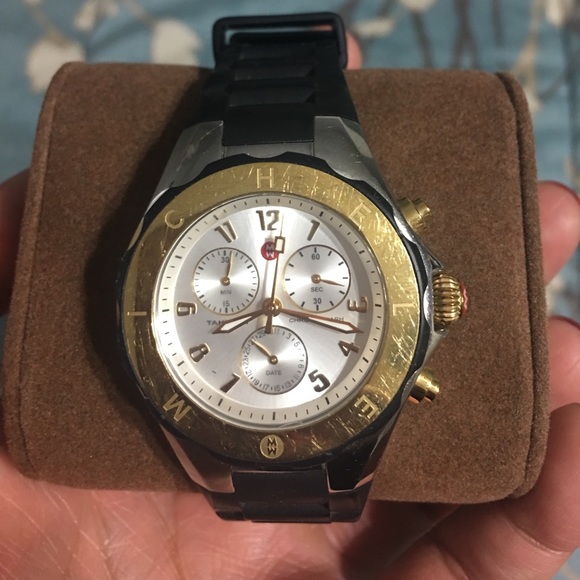 Michele Accessories - Michele Tahitian Jelly Large Black Watch