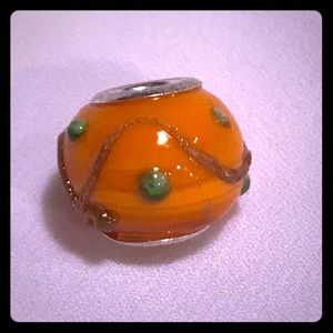Orange "Fiesta" Glass Bead Charm
