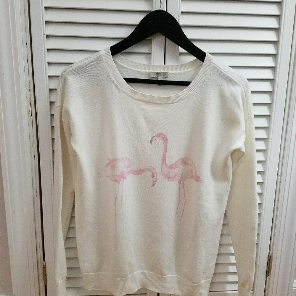 Super soft White flamingo print sweatshirt