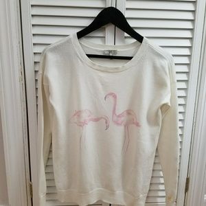 Super soft White flamingo print sweatshirt