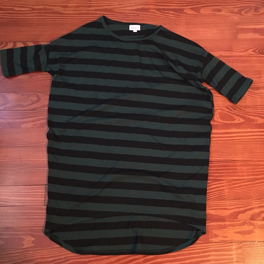 Lularoe soft xxs green & black striped Irma
